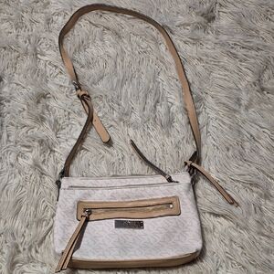 Jones New York Cream and Tan Crossbody Bag